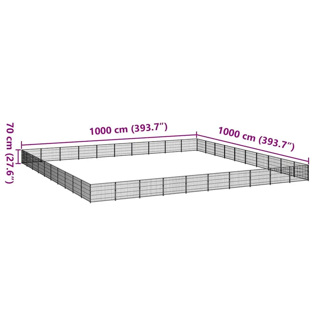 Dog Kennel Outdoor Exercise Run Large Silver Steel Wire Mesh
