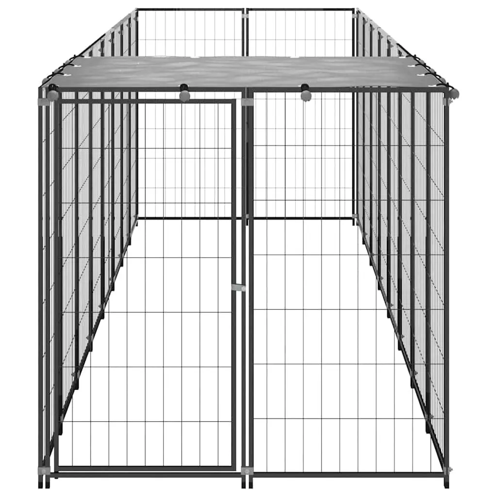 Black Large Outdoor Dog Kennel Steel Wire Mesh Pet Cage Run