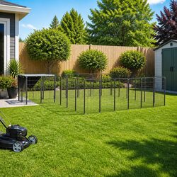 Dog Kennel Outdoor Pet Enclosure Large Steel Wire Mesh Exercise Run Black 12.1m²