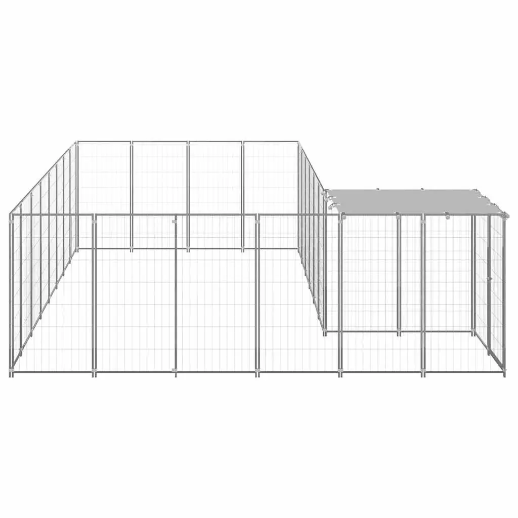 Outdoor Pet Enclosure Dog Kennel Steel Wire Mesh Cage Run Silver 10.89 m²