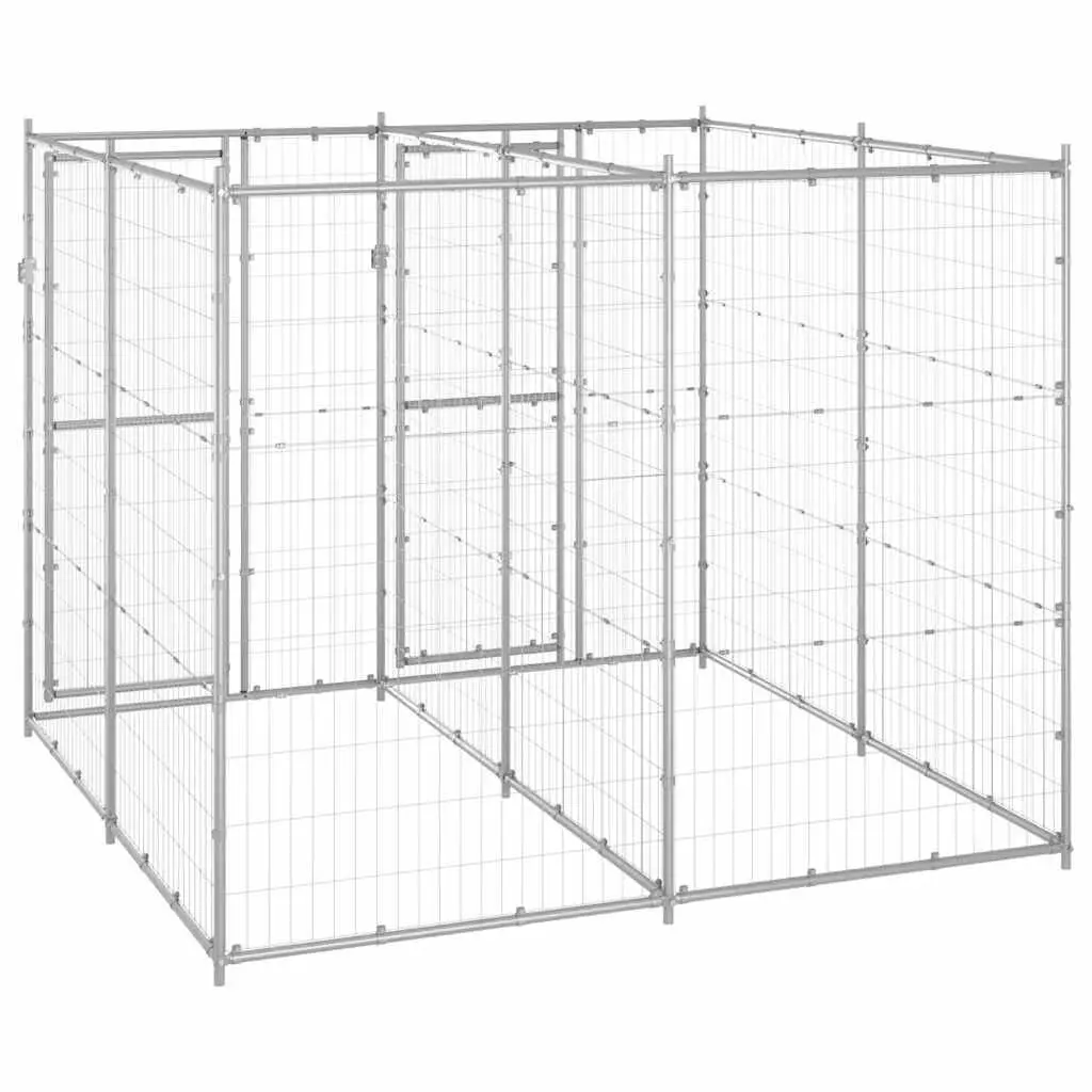 Outdoor Dog Kennel Run Galvanised Steel Exercise Enclosure Mesh Pen Safe Play