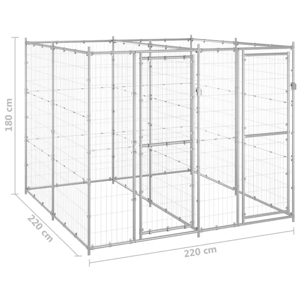 Outdoor Dog Kennel Run Galvanised Steel Exercise Enclosure Mesh Pen Safe Play