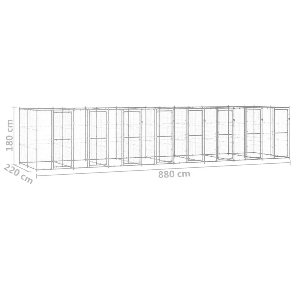 Dog Kennel Outdoor Run Exercise Pen Galvanised Steel Mesh Enclosure Play Area