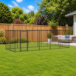 Secure and Spacious Dog Kennel with Canopy for Comfort