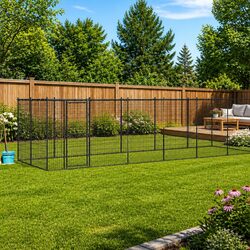 Spacious Outdoor Dog Kennel with Weather-Resistant Roof
