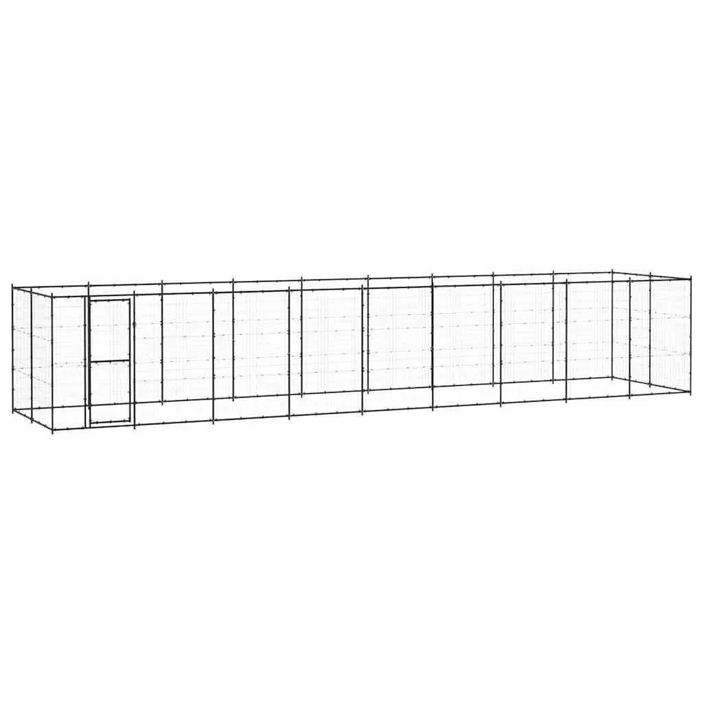 Dog Kennel Outdoor Large Play Pen 21.78 m² Black Mesh Enclosure