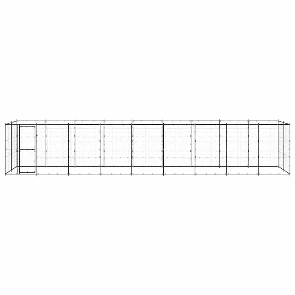 Dog Kennel Outdoor Large Play Pen 21.78 m² Black Mesh Enclosure