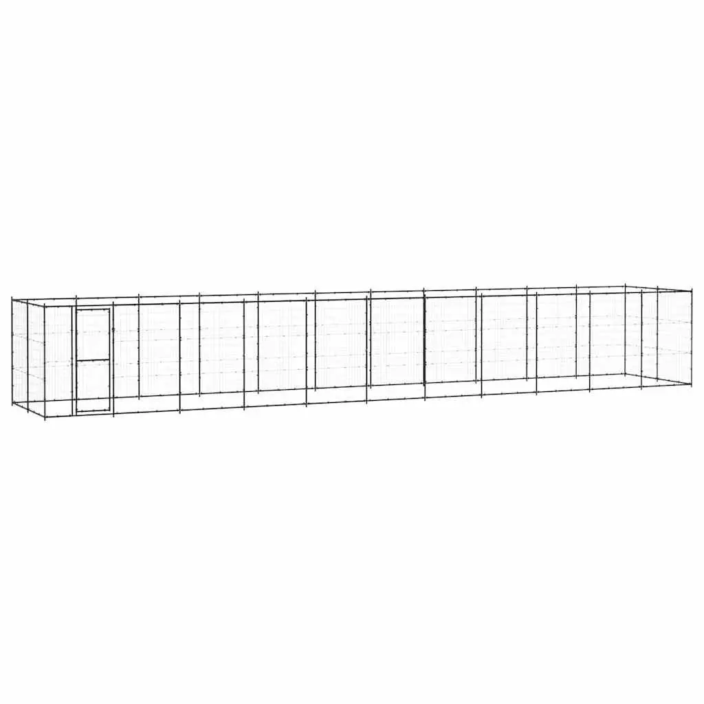 Dog Kennel Outdoor Exercise Run Play Pen 26.62 m² Black Mesh