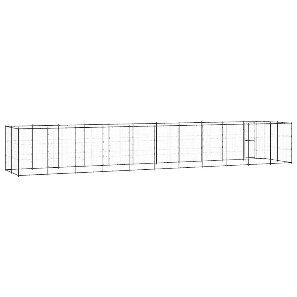Dog Kennel Outdoor Exercise Run Play Pen 26.62 m² Black Mesh