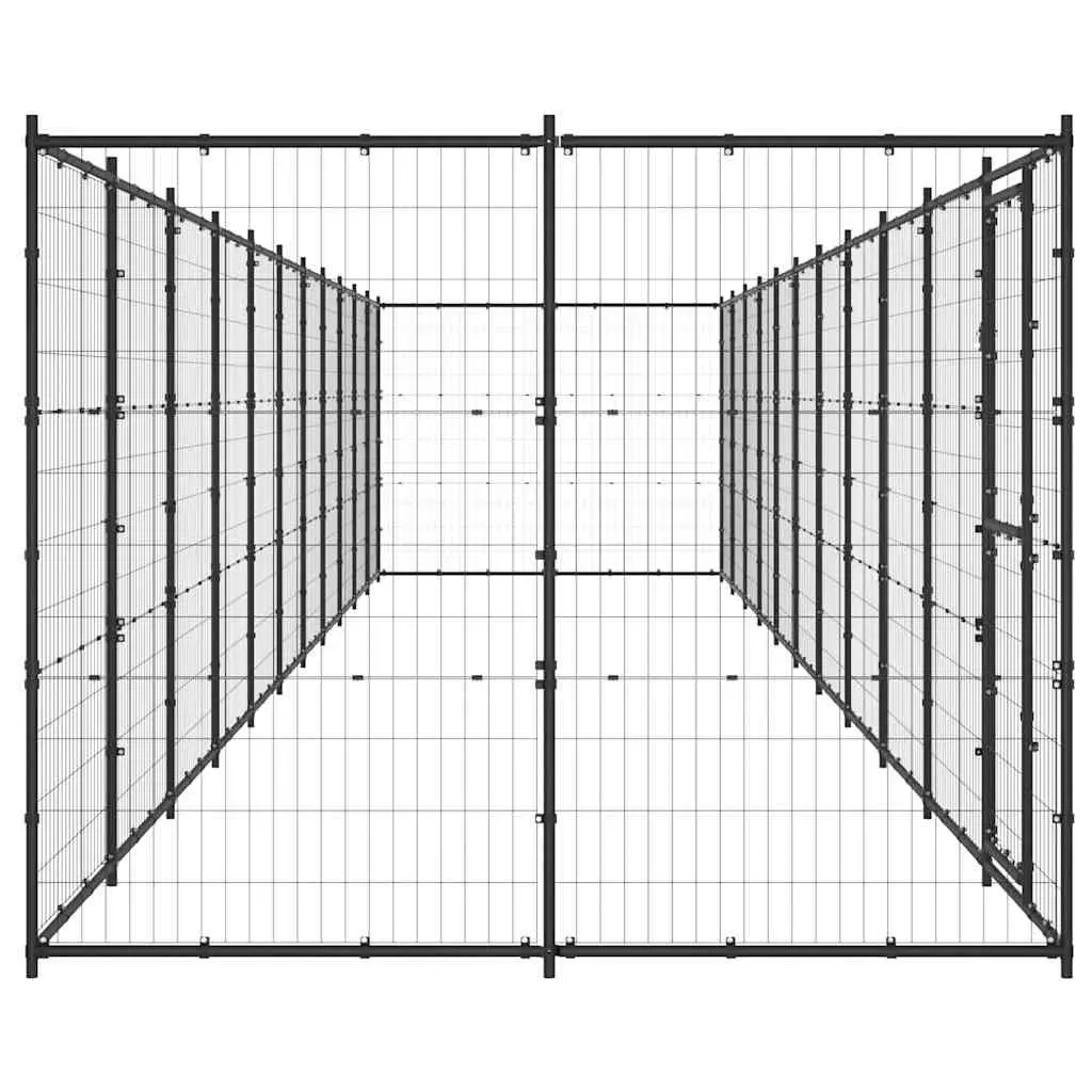 Dog Kennel Outdoor Exercise Run Play Pen 26.62 m² Black Mesh