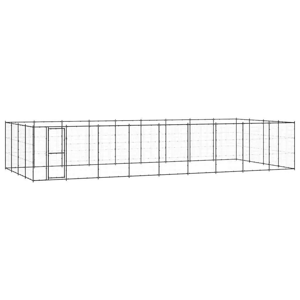 Dog Kennel Outdoor Exercise Play Pen Large Steel Black
