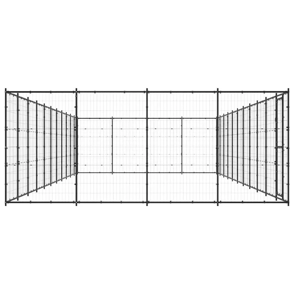 Dog Kennel Outdoor Run Enclosure Exercise Pen Large Black