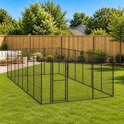 Reliable Steel Mesh Dog Kennel 21.78 m² for Your Pets
