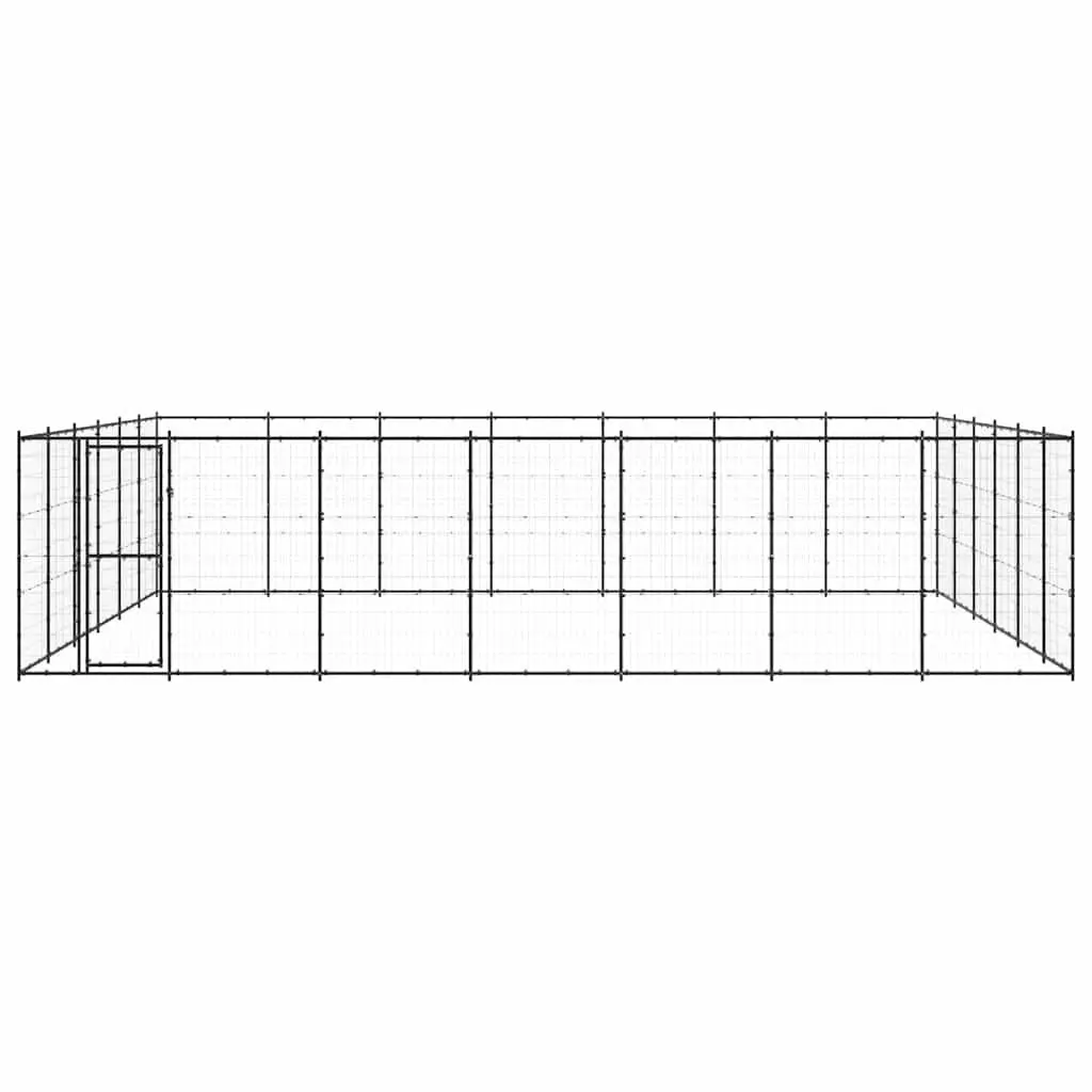 Dog Kennel Outdoor Exercise Pen Large Black Steel Mesh Enclosure