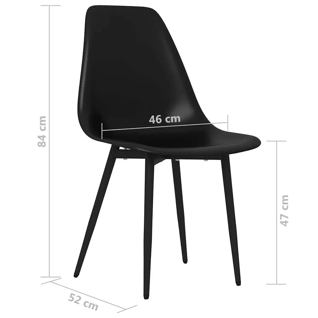 Dining Chairs Set 6 Piece Ergonomic Curved Backrest Black