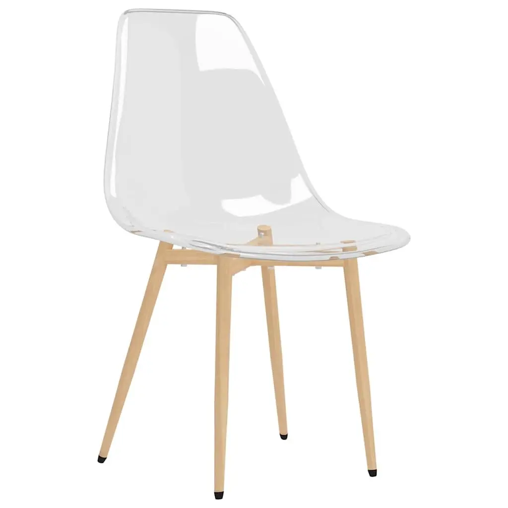 Transparent Dining Chairs Kitchen Ergonomic Curved Backrest 6 Piece