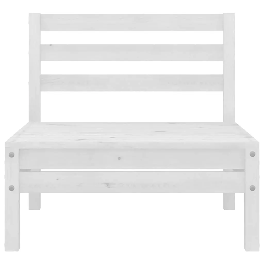 3 Piece Garden Lounge Set Outdoor Furniture White Solid Pine Wood Patio Seating