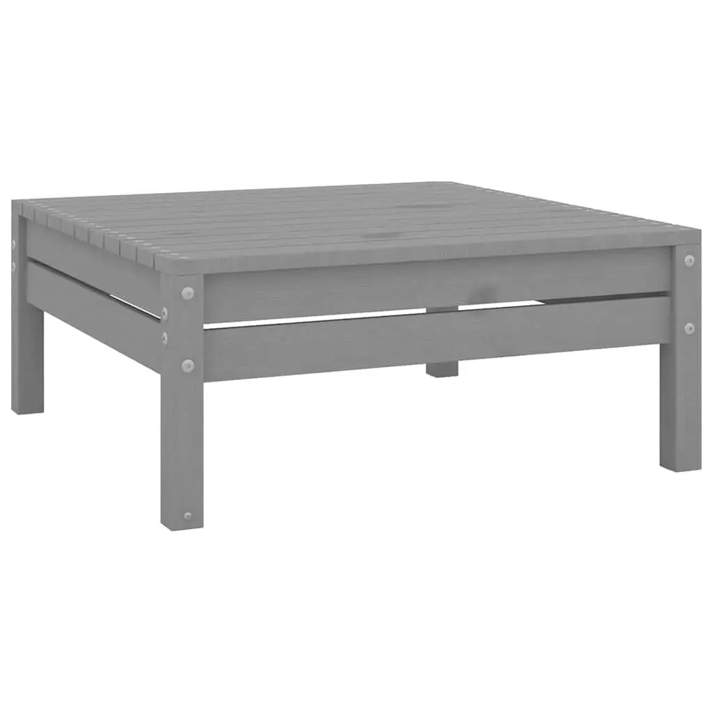 Garden Lounge Set 3 Piece Grey Solid Pinewood Outdoor Furniture Modular