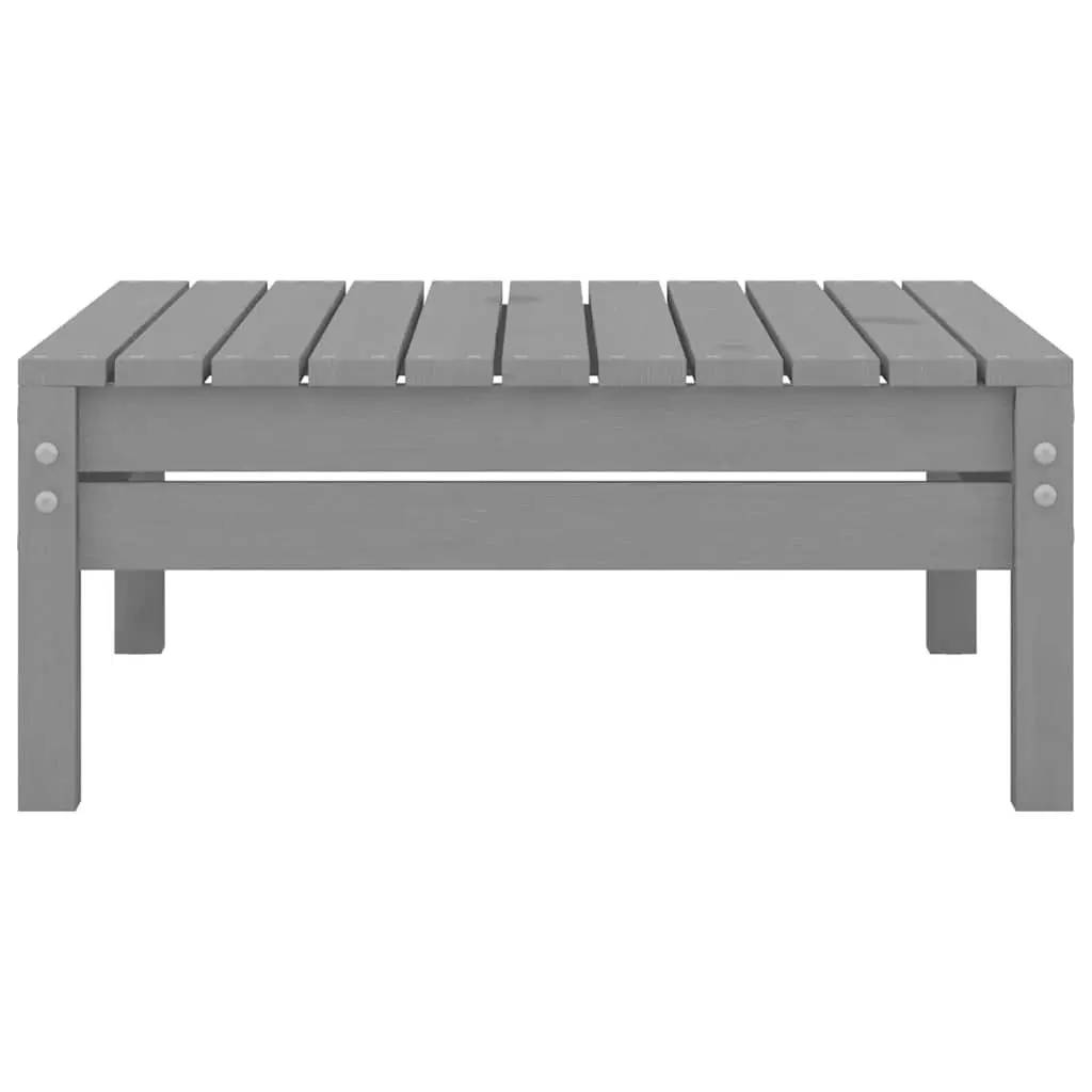 Garden Lounge Set 3 Piece Grey Solid Pinewood Outdoor Furniture Modular