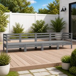 Reliable 4-Piece Solid Pinewood Garden Lounge Set