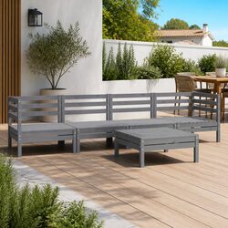 Value-Focused 5 Piece Grey Garden Lounge Set