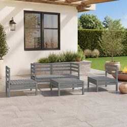 5-Piece Grey Garden Lounge Set: Quality and Practicality