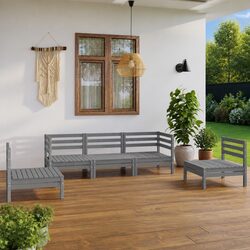 Reassuring 5 Piece Grey Lounge Set for Your Outdoors