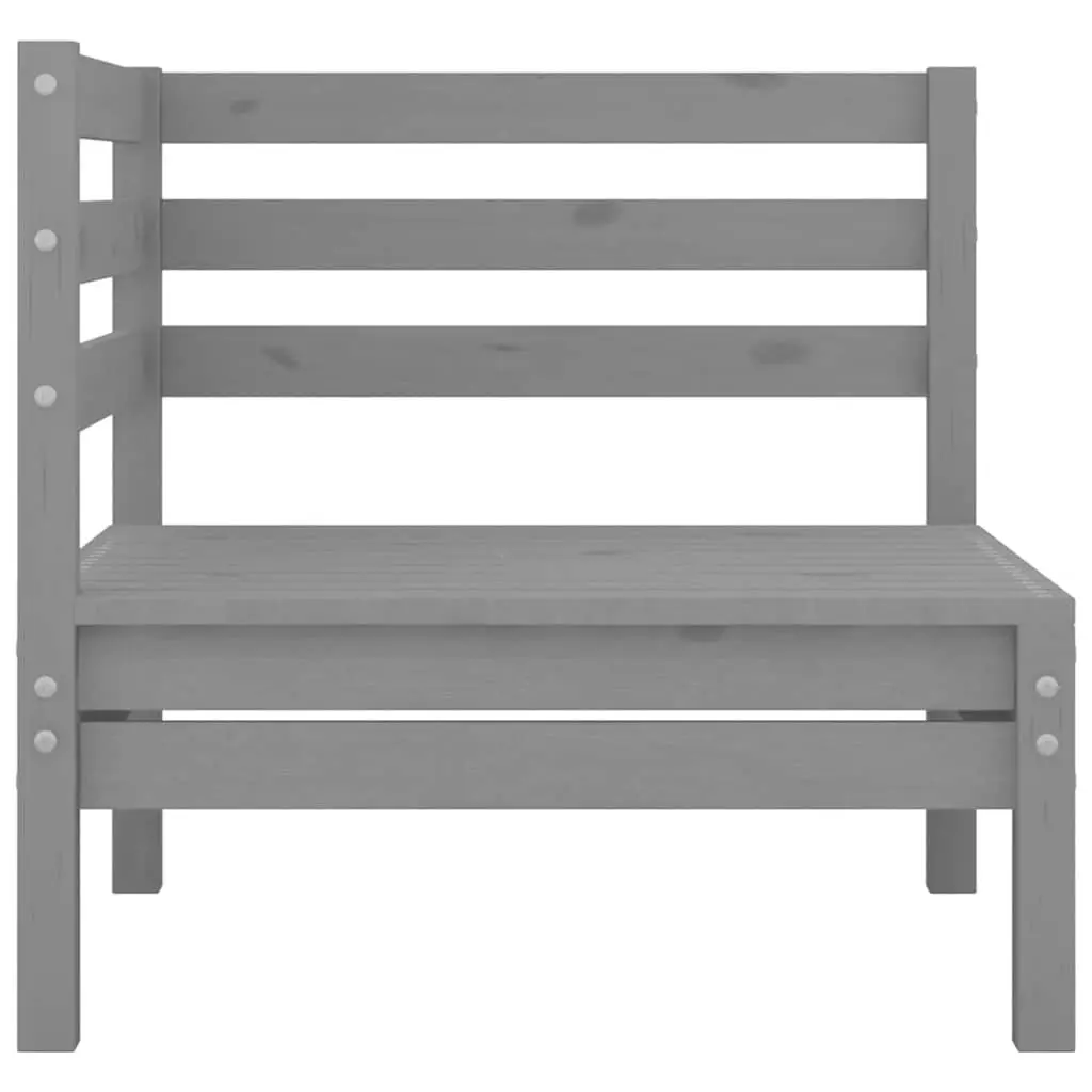 5 Piece Garden Lounge Set Grey Outdoor Furniture Solid Pinewood Modular