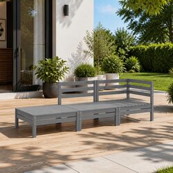 Comfortable 3 Piece Outdoor Lounge Set in Grey