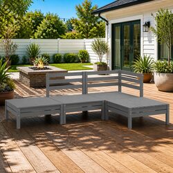Practical Grey Modular Garden Lounge Set for Relaxation