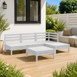 Cozy 5 Piece Wooden Lounge Set for Your Outdoor Retreat