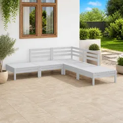 5 Piece White Pinewood Lounge Set for Every Home