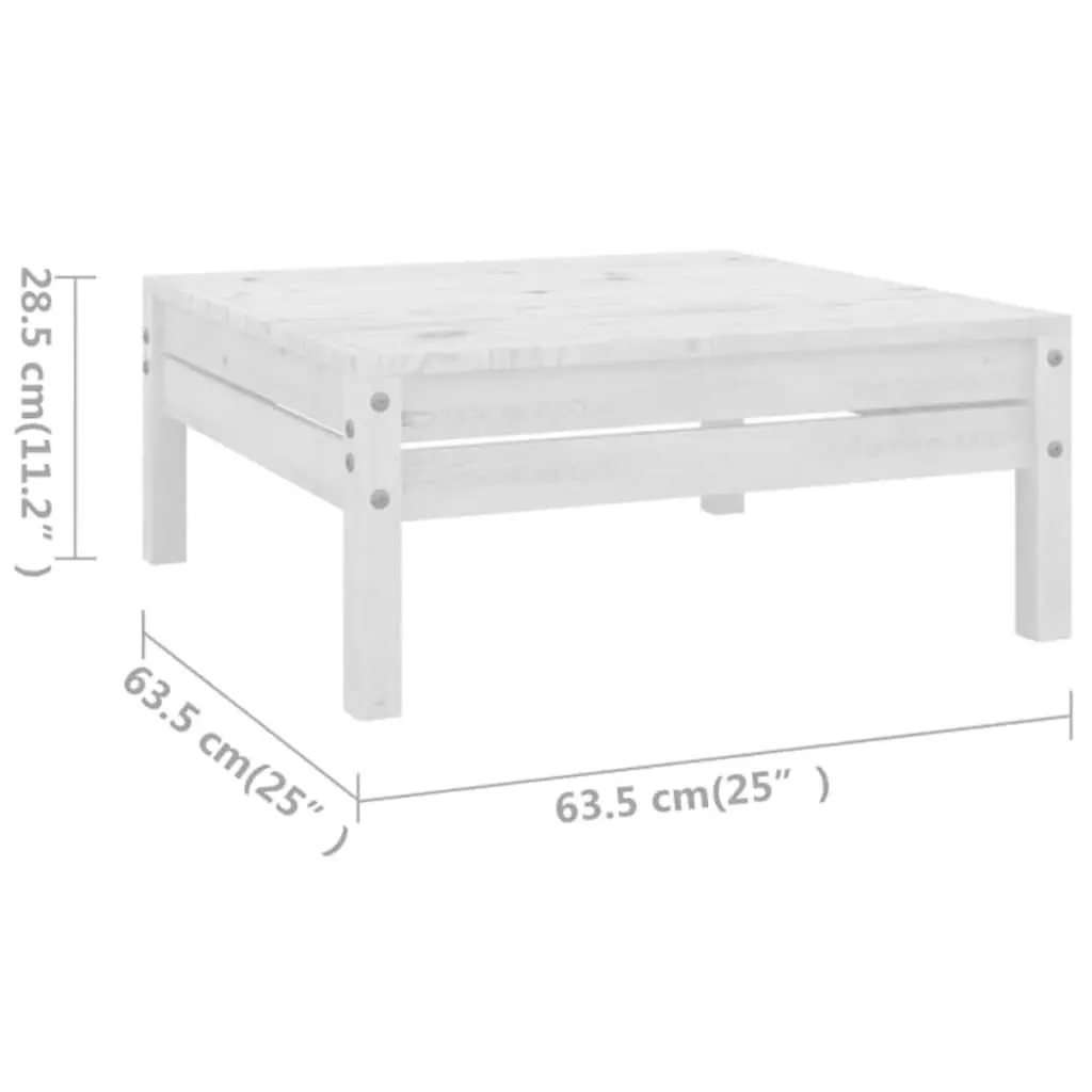 5 Piece Garden Lounge Set Solid Wood White Modular Outdoor Furniture