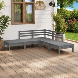 Practical 5 Piece Grey Modular Garden Lounge Set