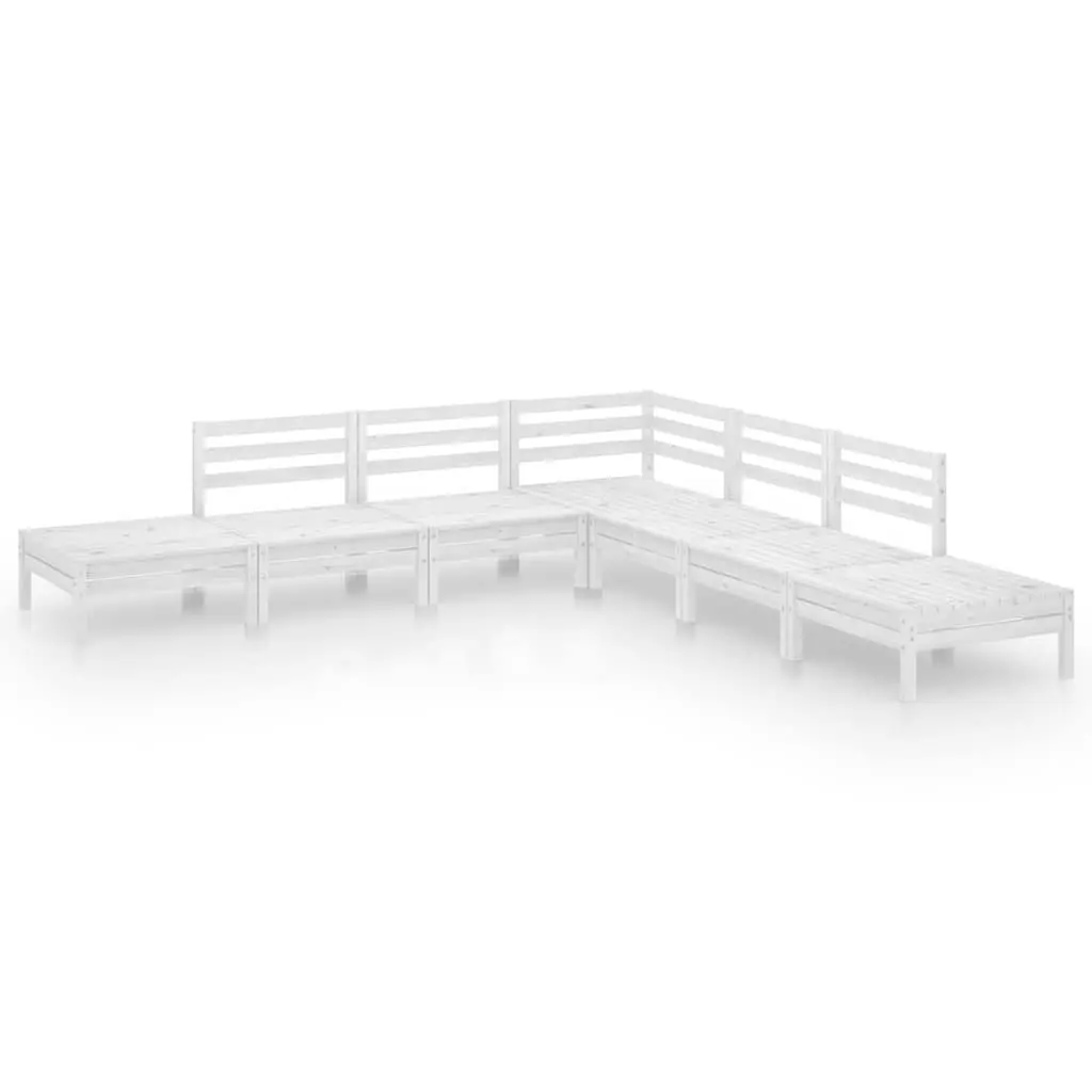 7 Piece Garden Lounge Set Pinewood Outdoor Furniture Sofa White