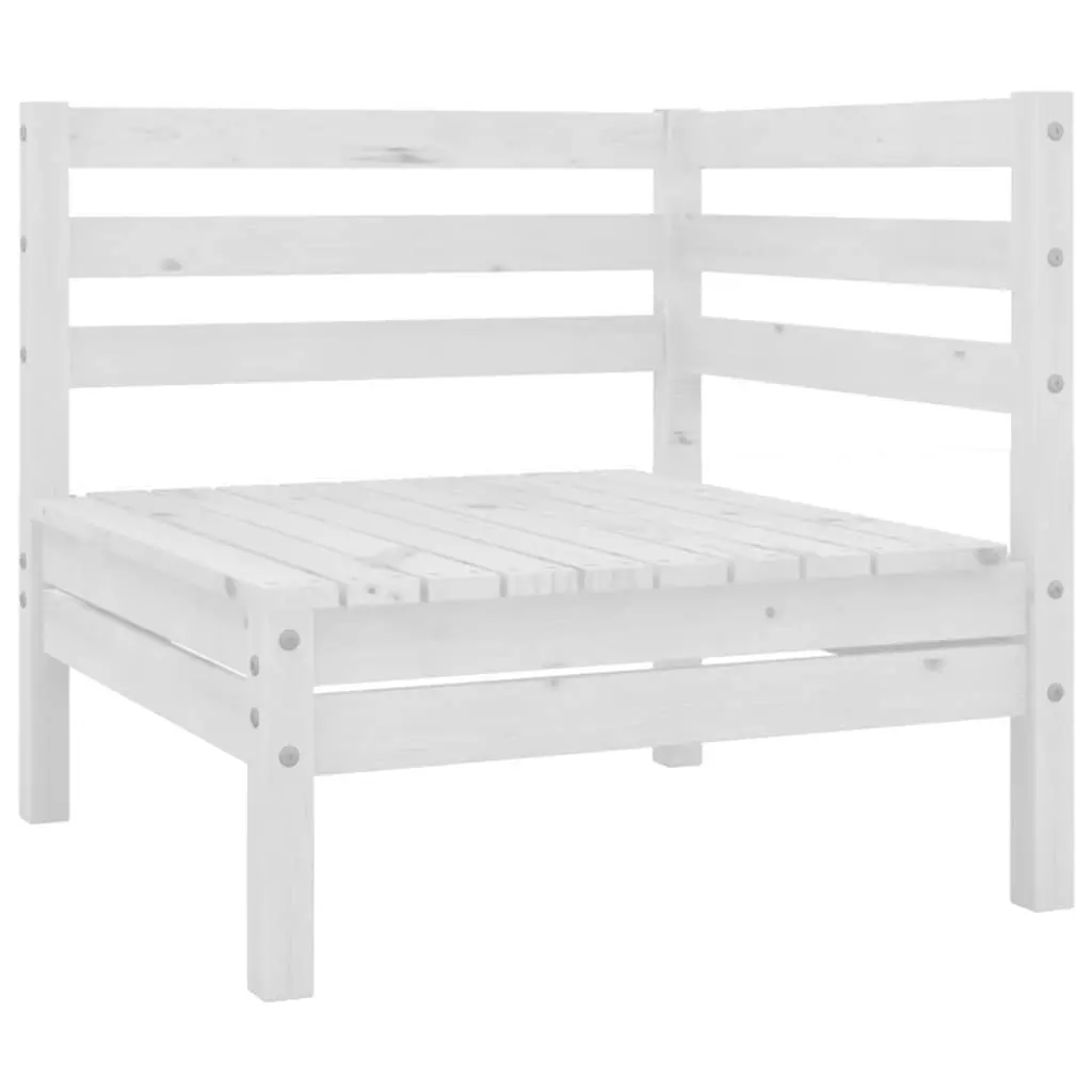 6 Piece Garden Lounge Set Solid Wood Patio Furniture Outdoor Sofa White