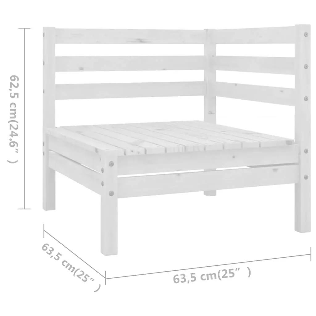 6 Piece Garden Lounge Set Solid Wood Patio Furniture Outdoor Sofa White