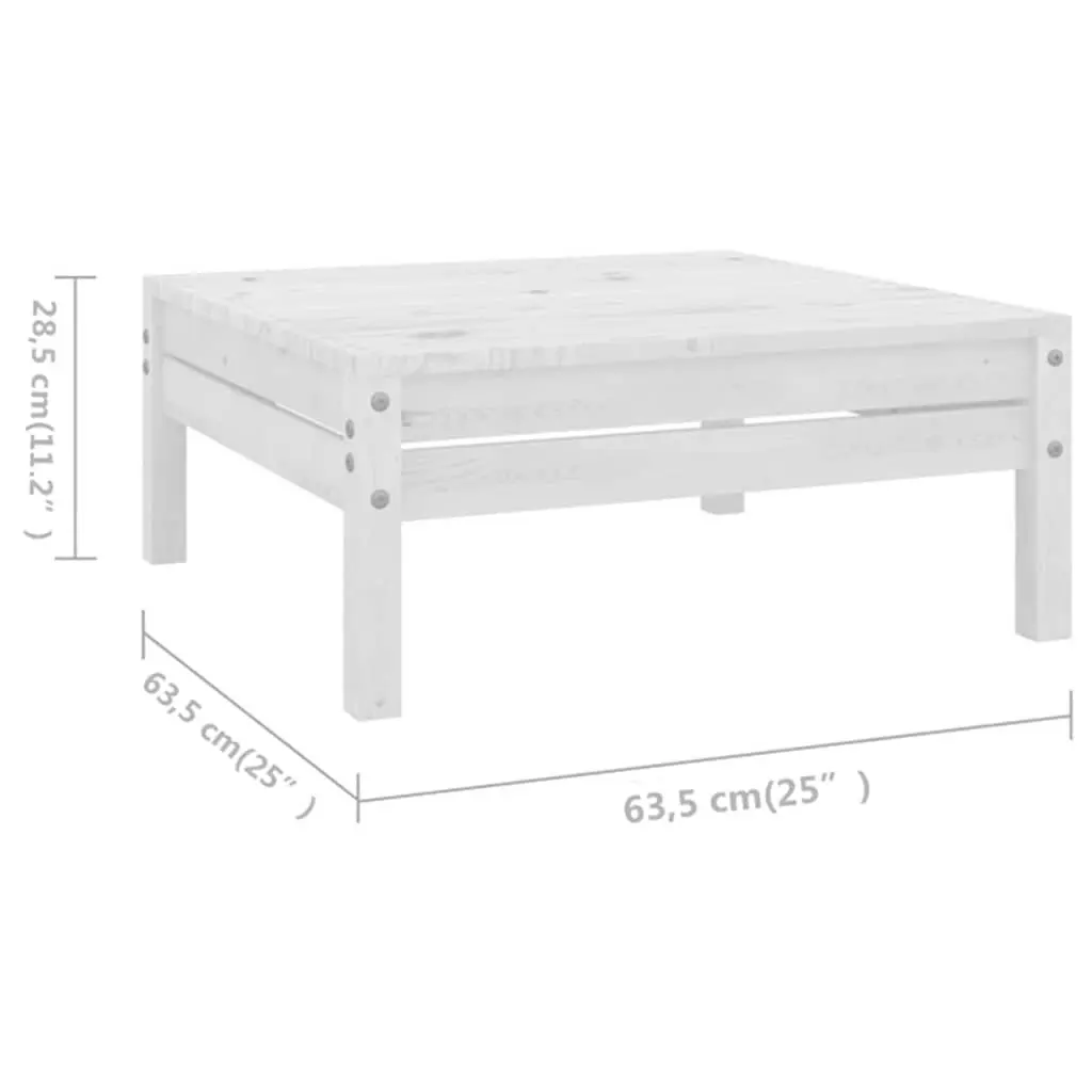 6 Piece Garden Lounge Set Solid Wood Patio Furniture Outdoor Sofa White