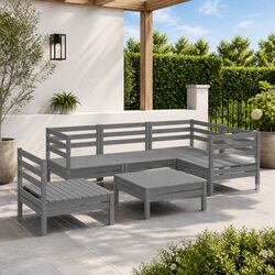 Durable 6-Piece Grey Garden Lounge Set for Outdoor Use