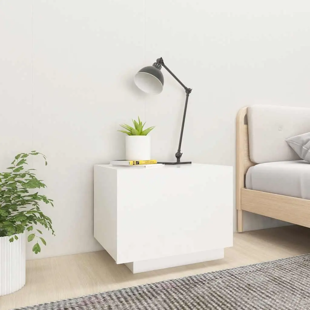 Bedside Cabinet White 100x35x40 cm Storage Table Nightstand Engineered Wood