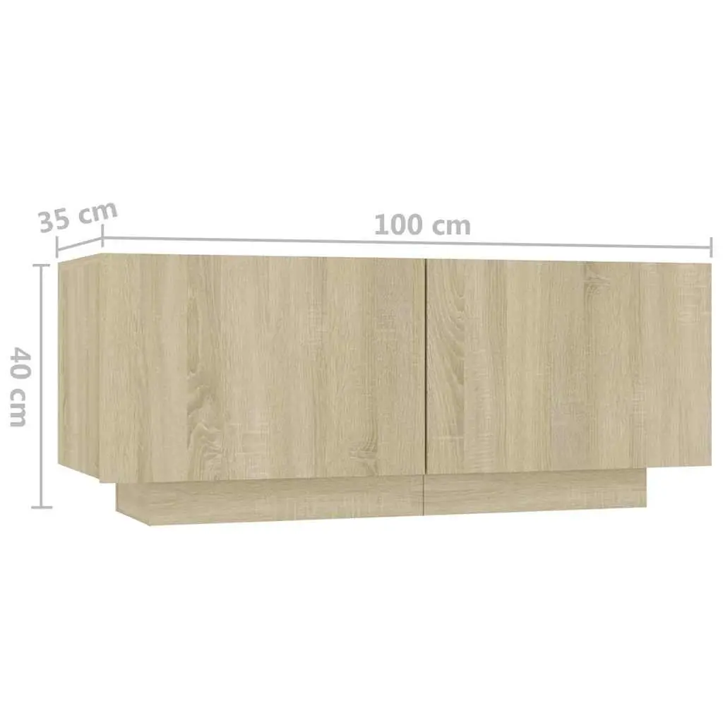Bedside Cabinet Storage Table Engineered Wood Brown 100W x 35D x 40H cm