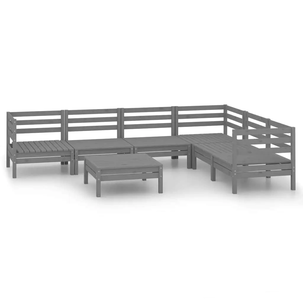 7 Piece Grey Lounge Set for Outdoor Use