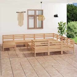 Durable 12 Piece Brown Garden Lounge Set for Value