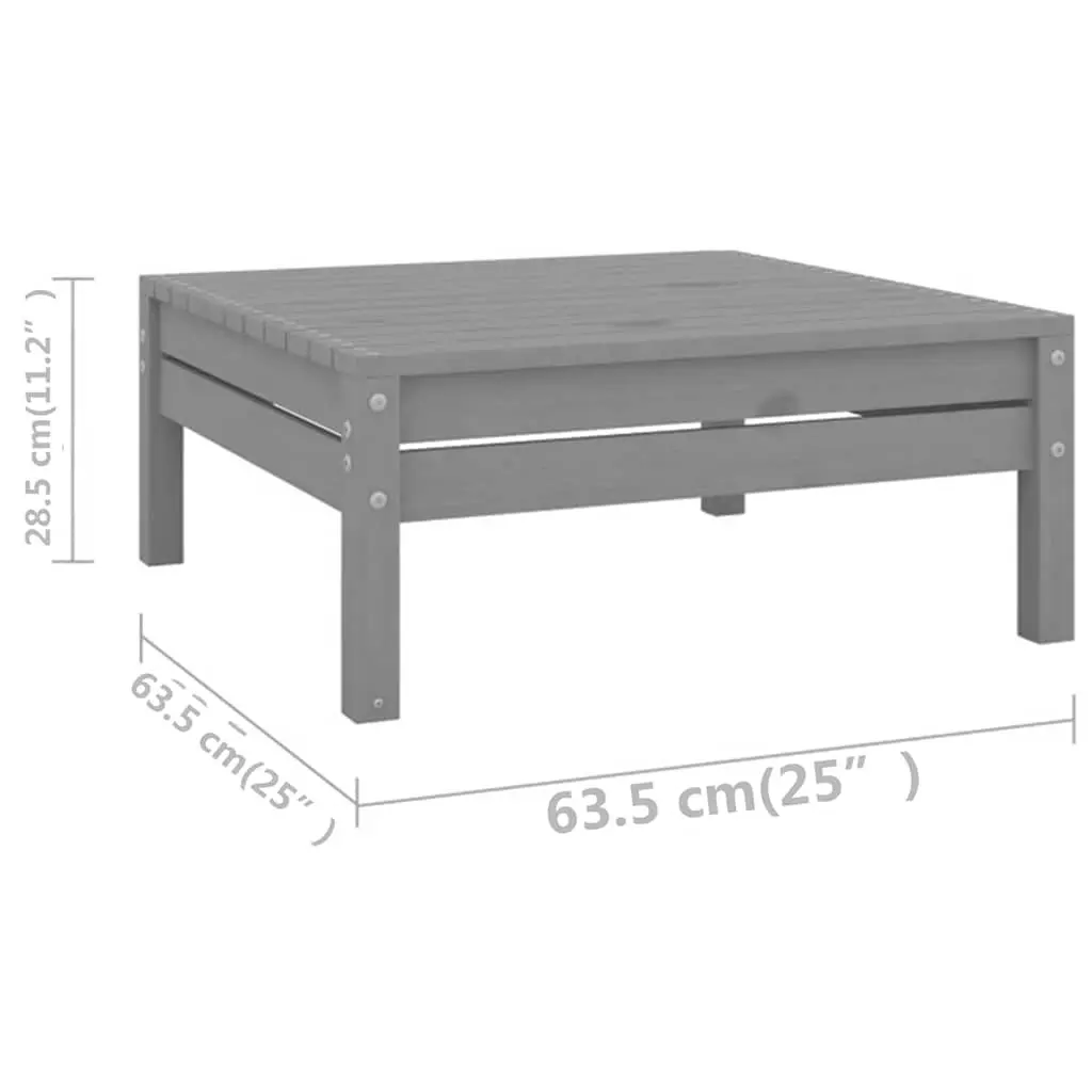 6 Piece Garden Lounge Set Grey Outdoor Patio Furniture Modular Wooden Sofa