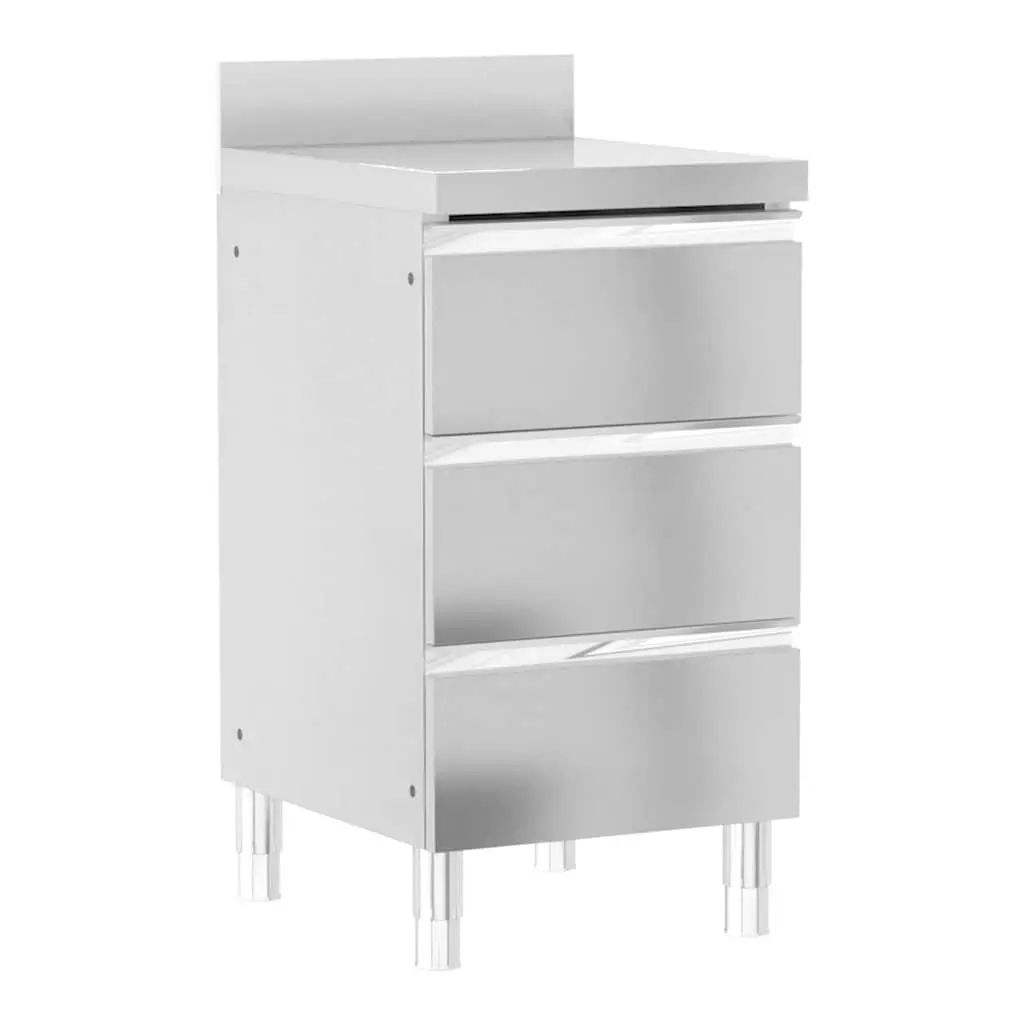 Stainless Steel Storage Cabinets Commercial Kitchen Unit Set 3 Pieces Food Service