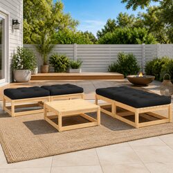 Comfortable and Sturdy 5 Piece Garden Lounge Set with Cushions