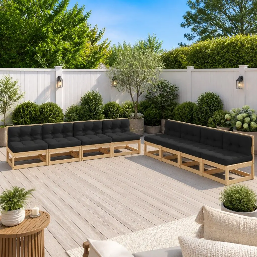 Garden Lounge Set Outdoor Furniture 8 Piece Patio Sofa with Cushions Anthracite