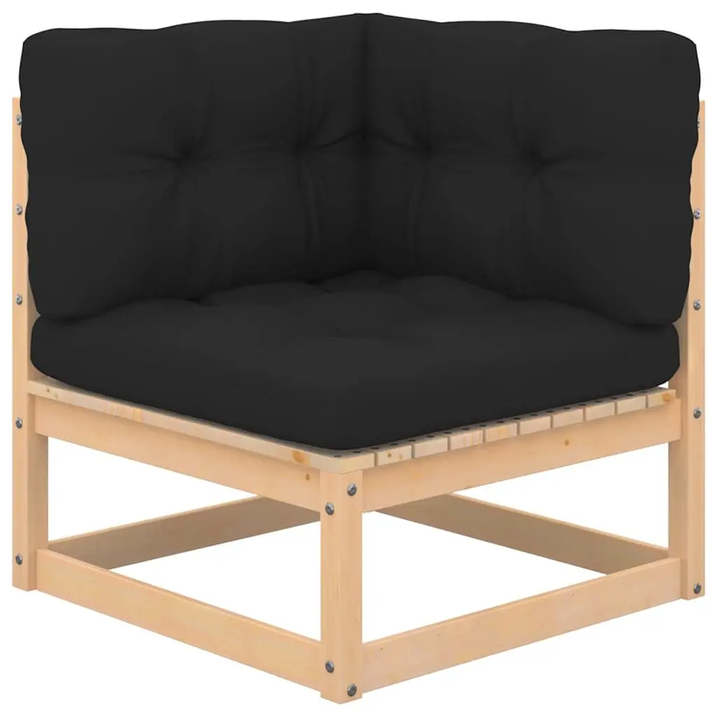 Outdoor Garden Lounge Set 13 Piece Solid Pinewood Anthracite with Cushions