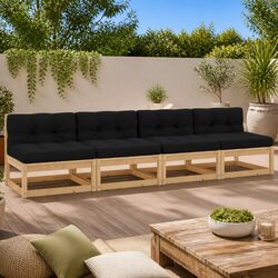 Reliable 4 Piece Garden Lounge Set with Cushions