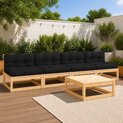 Cozy 5 Piece Garden Lounge Set with Quality Construction